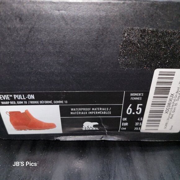 Sorel Evie Pull On Wedge Booties Warp Red Womens Waterproof Rain Boot BRAND NEW - Picture 2 of 16